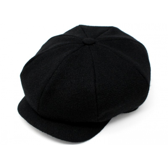 Casquette JP Tweed Laine Noir - Hanna Hats Casquette JP Tweed Laine Noir - Hanna Hats