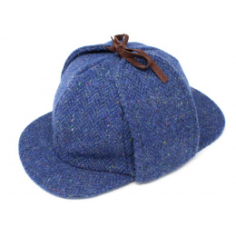 Casquette Sherlock Holmes Tweed Bleu - Hanna Hats
