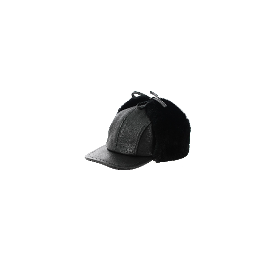 Adventurer Cap / Ushanka Leather & Sheepskin Black - Traclet Adventurer Cap / Ushanka Leather & Sheepskin Black - Traclet