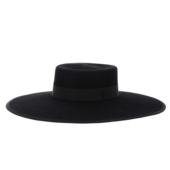 Chapeau Cordobes Andalou Feutre Laine Noir - Traclet