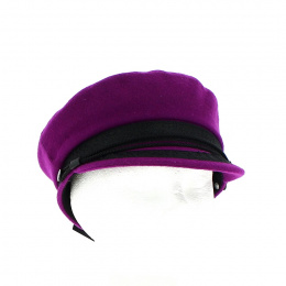 Casquette Marin Camaret Laine Prune - Traclet