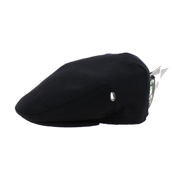 London Wool Flat Earflap Black - City Sport