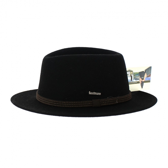 Chapeau Fedora Le Falo Feutre laine Noir - Traclet Chapeau Fedora Le Falo Feutre laine Noir - Traclet