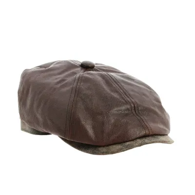 Casquette Amorille Cuir Marron - Jaxon