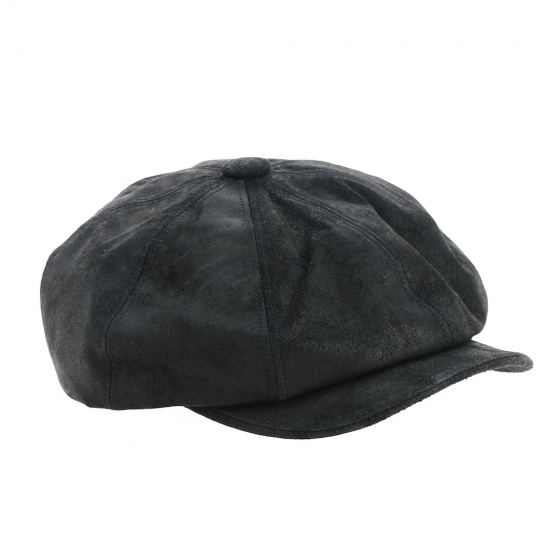 Hatteras Pico Black Leather Cap - Jaxon Hatteras Pico Black Leather Cap - Jaxon