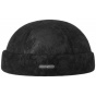 Docker Leather Beige Beanie - Stetson
