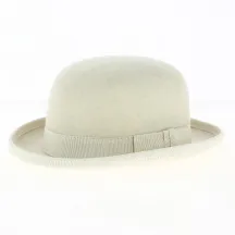 Chapeau Melon Feutre Laine Blanc - Traclet Reference : 14373| Chapellerie Traclet