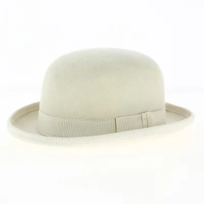 Chapeau Melon Feutre Laine Blanc - Traclet Reference : 14373| Chapellerie Traclet