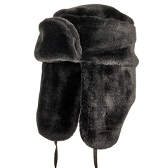 Black Polyester Faux Fur Chapka - Traclet