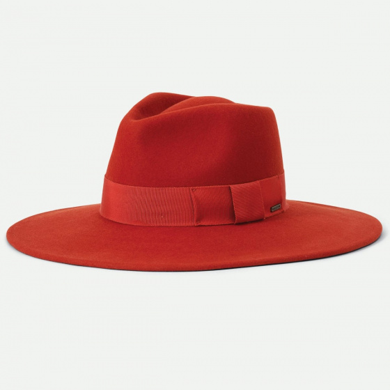 Fedora Joanna Hat Felt Wool Orange Phoenix - Brixton