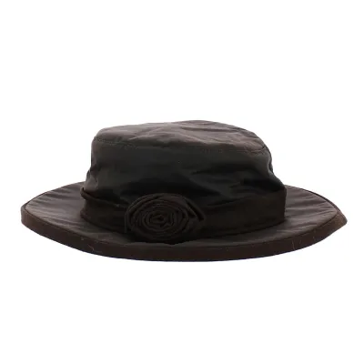 Chapeau Coton Huilé Imperméable Marron - Hatman