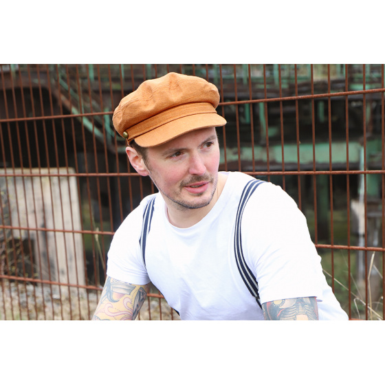 Casquette Marin Honfleur Coton & Lin Cognac - Traclet Casquette Marin Honfleur Coton & Lin Cognac - Traclet