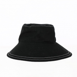Reversible Riviera Wide Brim Hat Black - Traclet