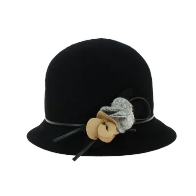 Chapeau Cloche Jeanne Feutre Laine Noir - Traclet