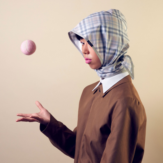 Titikou Beige & Grey Checkered Hoodie