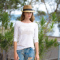 Black & Beige Natural Fiber Trilby Block Hat - House Of Ord