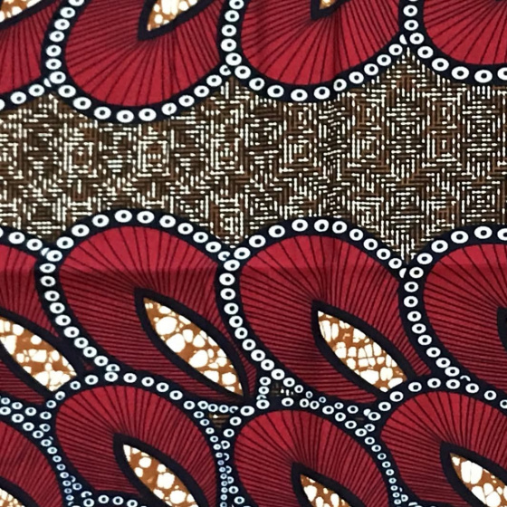 Red & Ochre Peacock Feather Hood - Traclet