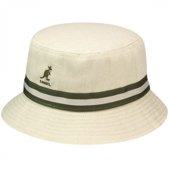 Beige Cotton Stripe Lahinch Bucket Hat - Kangol