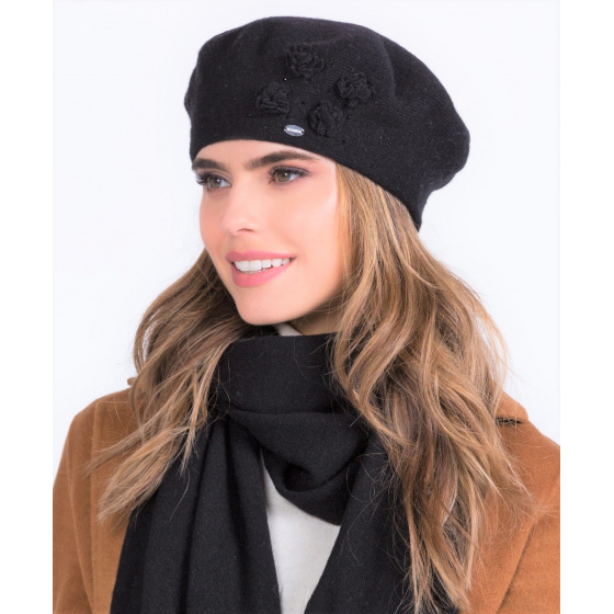 Women's Palata Wool Beret Black - Traclet