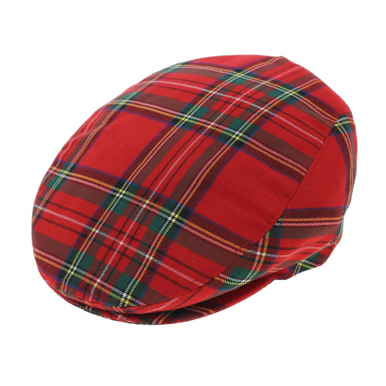Casquette Plate - Tartan Rouge