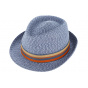 Trilby Alassia Straw Hat Navy Paper - Traclet