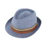 Chapeau Trilby Alassia Paille Papier Marine - Traclet
