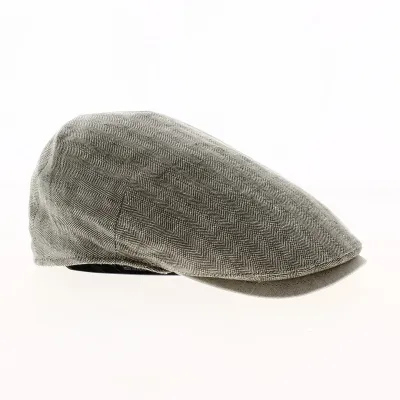 Flat Cap Pepo Linen Grey Chevrons - Flechet