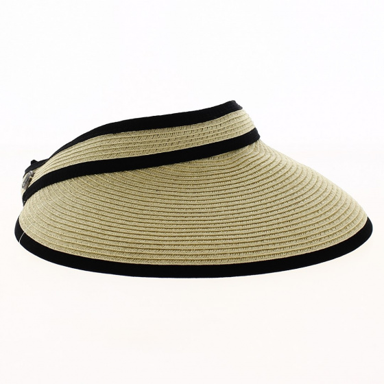 Jude Straw Visor Cap with Black Brim - Traclet