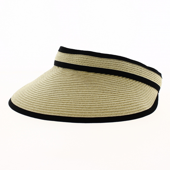 Jude Straw Visor Cap with Black Brim - Traclet