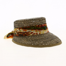 Natural Straw Orange Visor Cap - Flechet