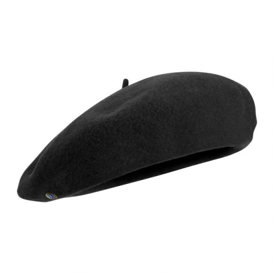 Black Merino Wool Max Beret - Heritage Laulhère