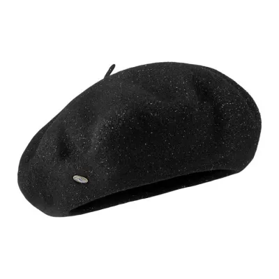 Beret Lurex Merino Wool Black Gold - Heritage by Laulhère