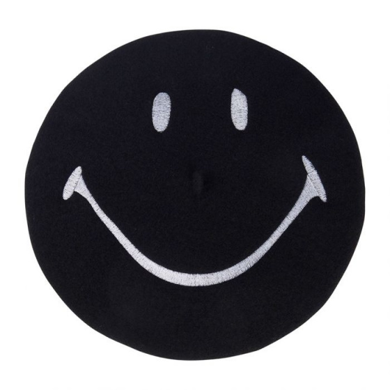 Black Smiley Basque Beret - Heritage by Laulhère
