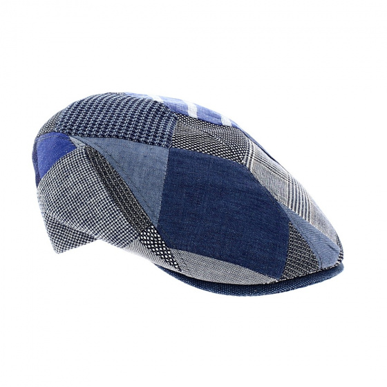 Casquette Plate Daffy Patchwork Bleu - Traclet
