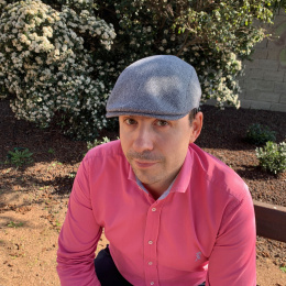 Daffy Light Grey Silk Flat Cap - Traclet