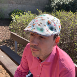Paperino Flat Cap White Cotton Hawaiian Pattern - Traclet