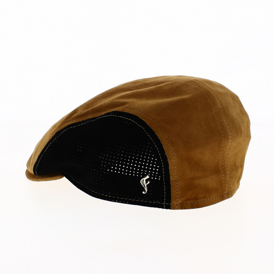Casquette Plate Lino Cuir Marron et Noir - Flechet