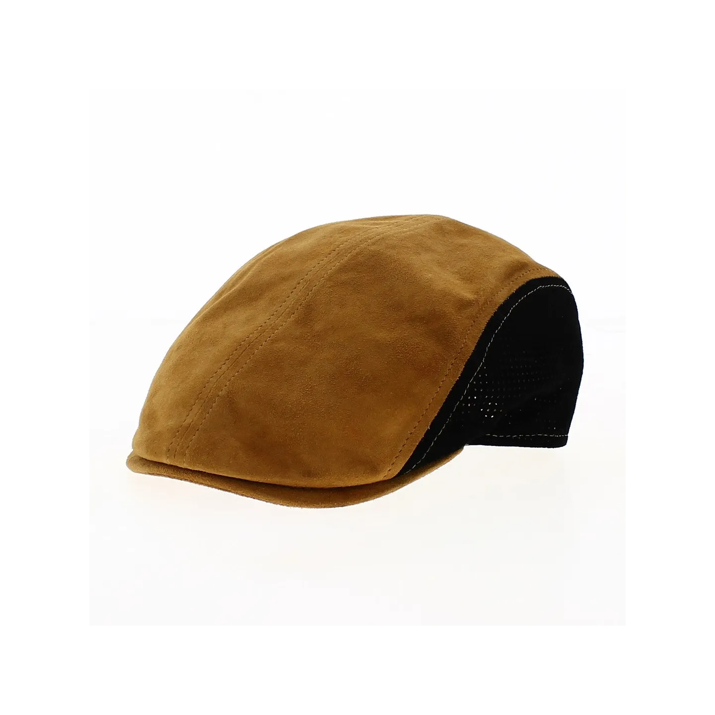 Casquette Plate Lino Cuir Marron et Noir - Flechet
