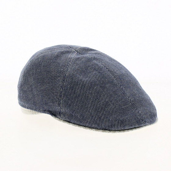 Casquette Plate Baptiste Lin Bleu - Flechet
