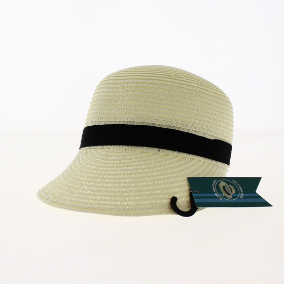 Kicq Large Visor Straw Cap Natural Paper - Traclet