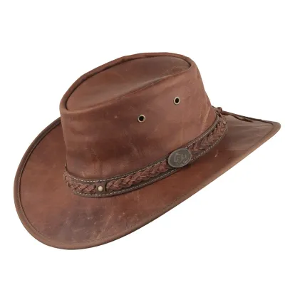 Tan Kangaroo Leather Hat - Sundowner Scippis - Traclet