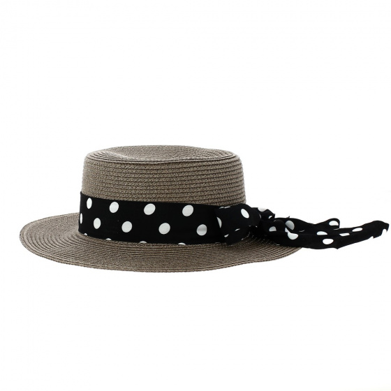 Guama Straw Cap Hat Taupe Paper - Traclet