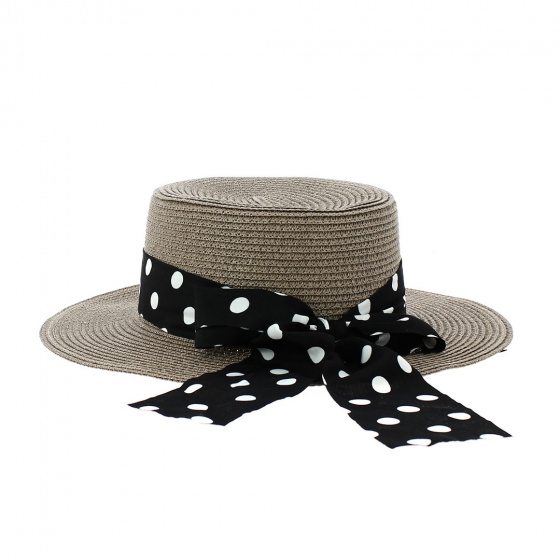 Guama Straw Cap Hat Taupe Paper - Traclet