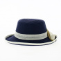 Cloche Hat Trani Straw Paper & Linen Blue - Traclet