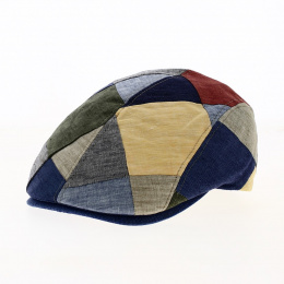 Casquette Plate Daffy Patchwork Lin Multicolore - Traclet