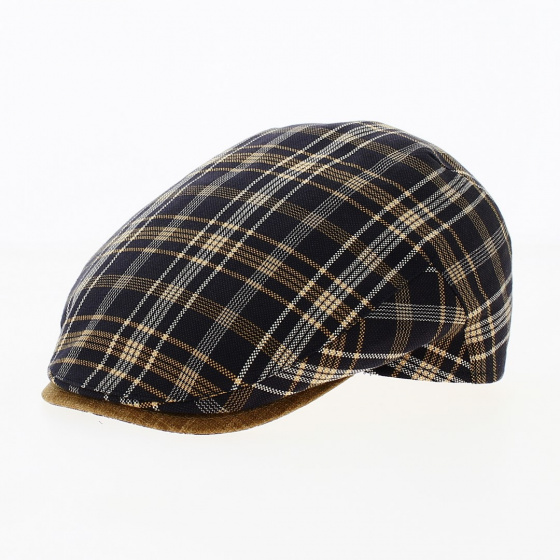 Orange Cotton Stripe Lino Flat Cap - Alfonso d'Este