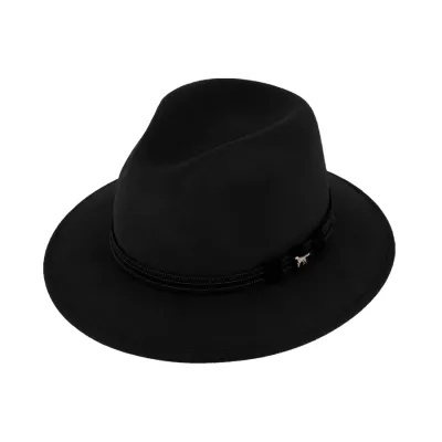 Chapeau Fedora Ambierle Feutre Laine Noir- Traclet