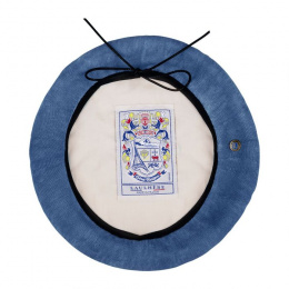 Senecio Summer Basque Beret Blue Linen - Laulhère