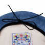 Summer Basque Beret Senecio Indigo Blue Linen - Laulhère