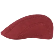 Stetson Madison Flat Cap Washed Burgundy Cotton Reference: 15519| Chapellerie Traclet